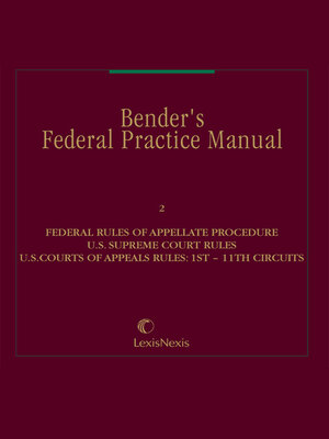 cover image of Bender's Federal Practice Manual